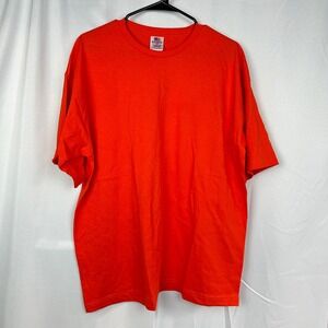 NWT Bayside USA Blank T-Shirt Mens XL Crimson Orange‎ Made In America Streetwear